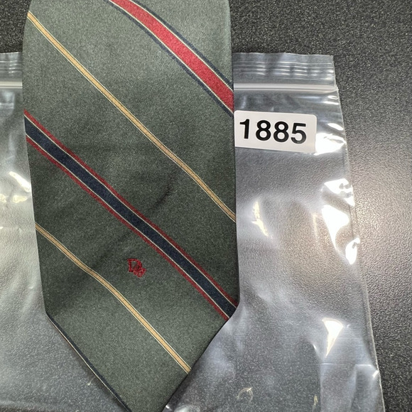 Christian Dior Mens Tie Necktie Multicolor Stripe Tied Wide Classic USA Short - Picture 4 of 9